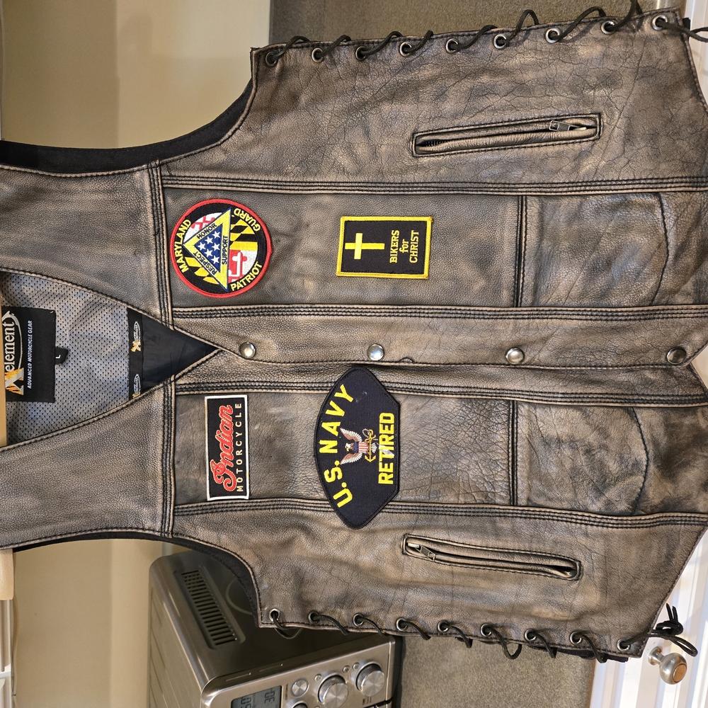 Leather Vest with Patches